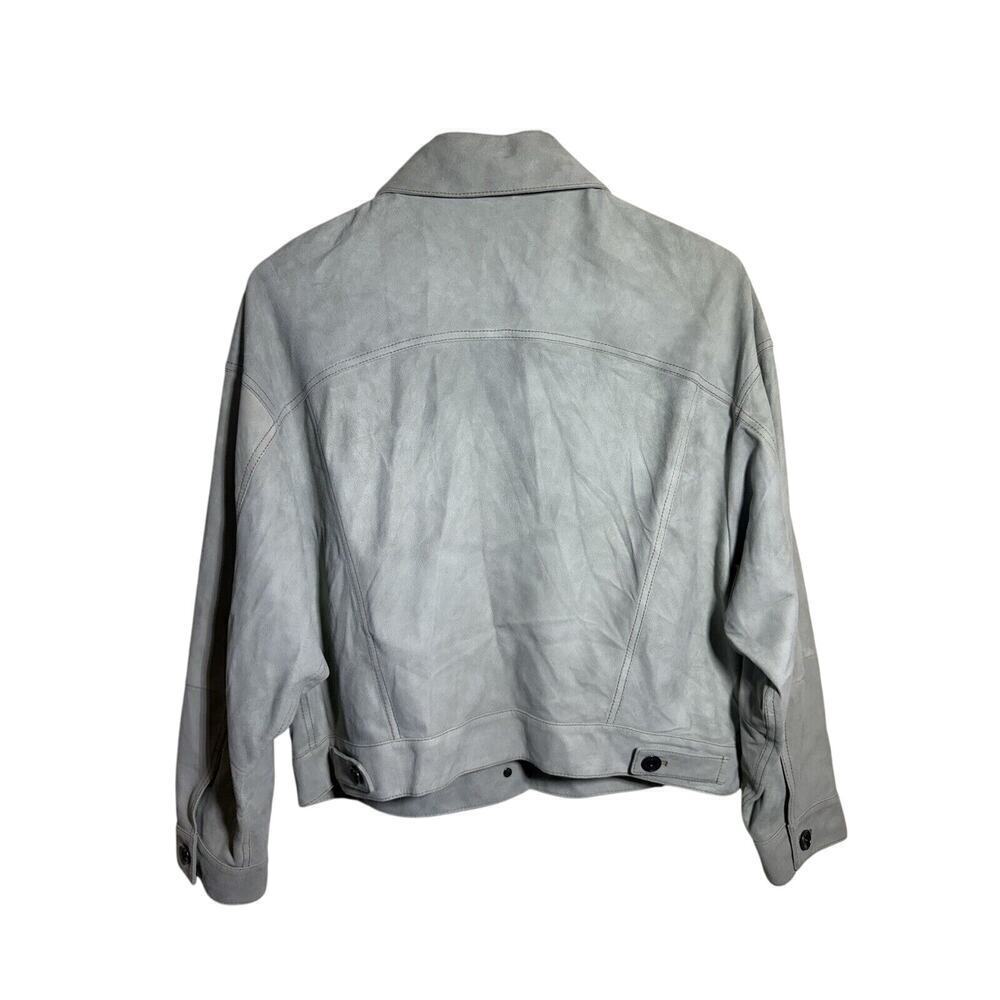 Brunello Cucinelli Mint Green Suede Leather Pocket Jacket Green Women’s Size 40 - Picture 5 of 10